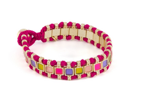 Bracciale cotone e smalto