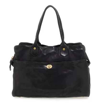 MINIMAL Borsa Shopping "Minimal" in pelle nera